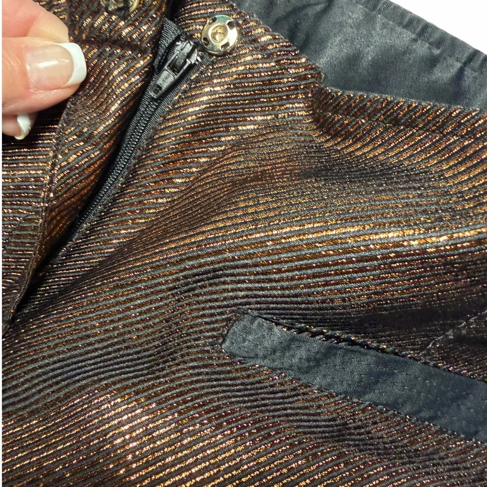 NWT Atos Lombardini Metallic Brown Wide-Leg Bermuda Women’s Shorts Sz 40 - Picture 6 of 15